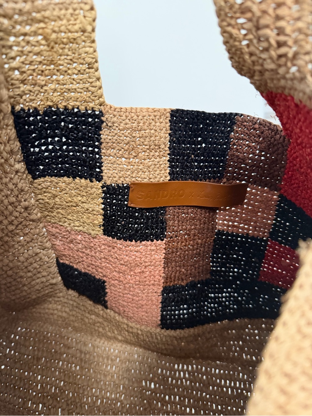 Sandro Woven Patchwork Shoulder Bag - Picture 3 of 5